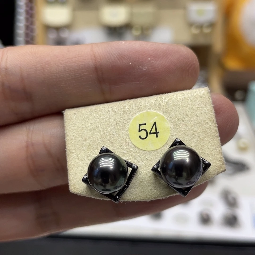 银S925镶嵌海水珍珠耳饰