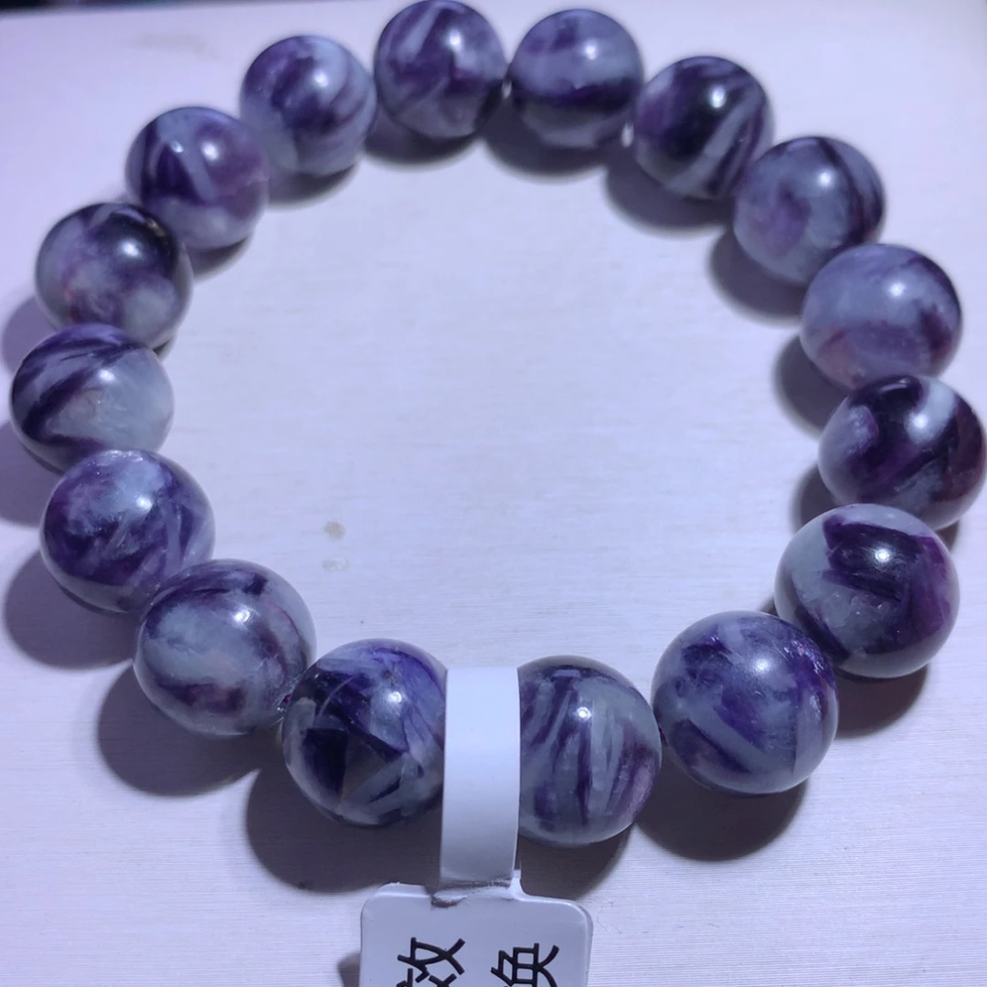 手串水晶银S925镶嵌蓝龙晶14m