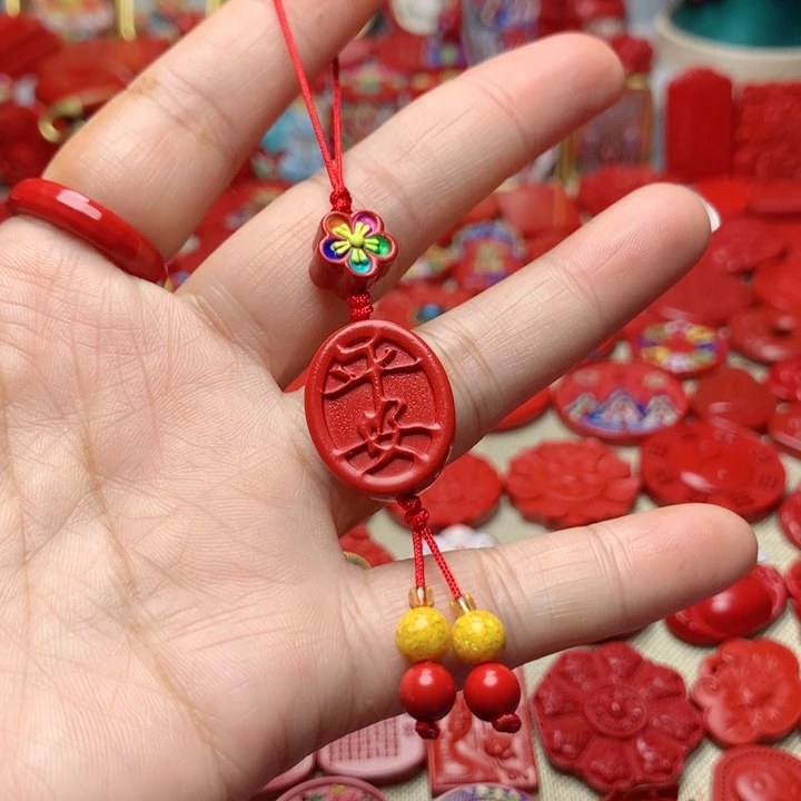 天然辰砂工艺品朱砂手机坠