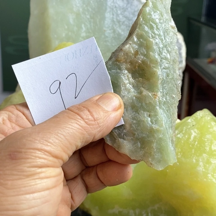 蛇纹石玉珠宝岫玉原石未镶嵌觉*