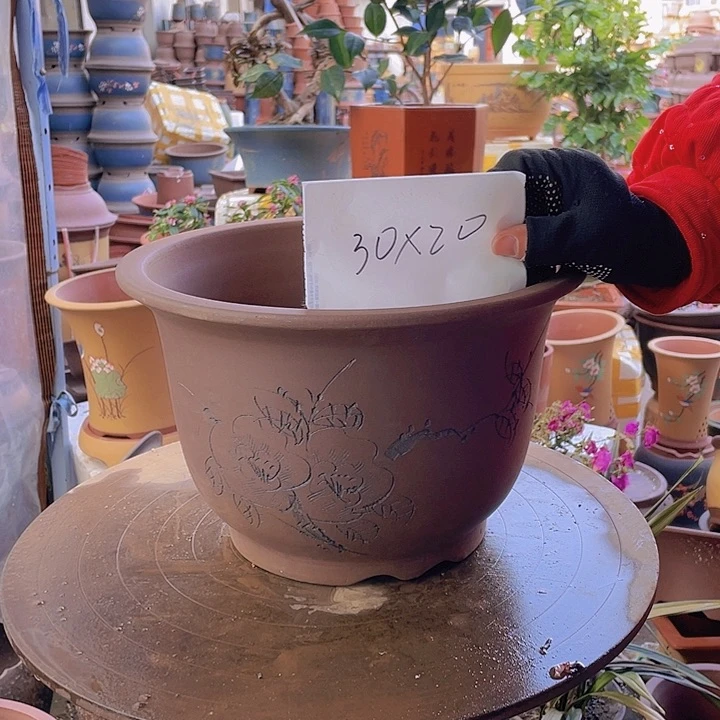 紫砂宜兴紫砂30平角金钟