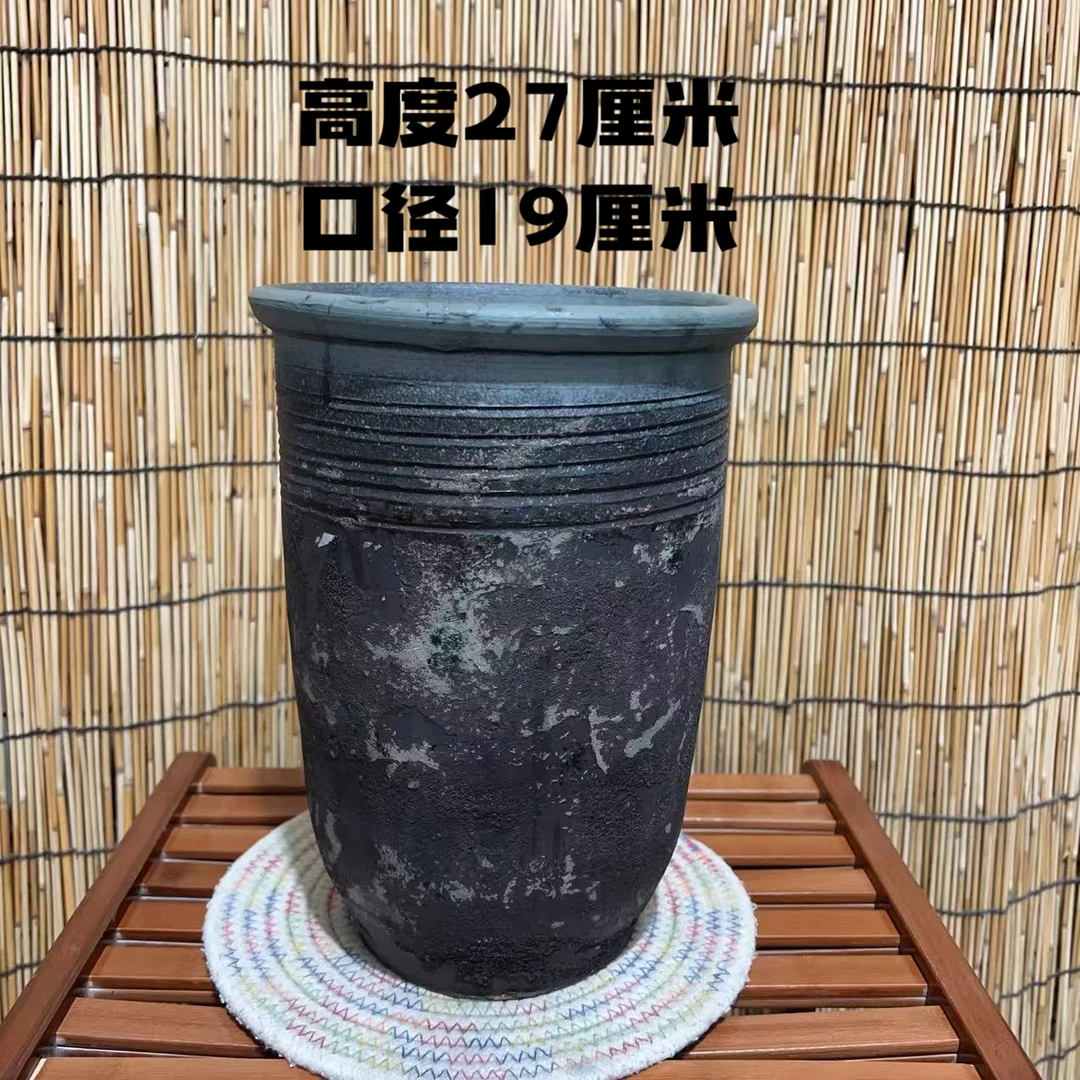 粗陶花盆复古大口径种植水培透气庭院客厅盆栽盆景花盆