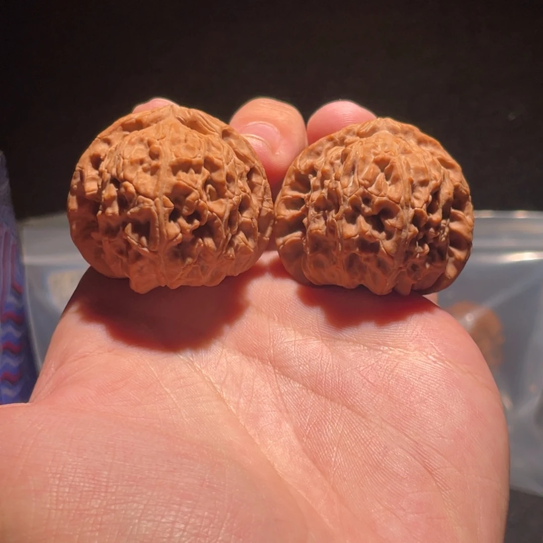 发***哥吊坠文玩核桃42 满肉矮桩三角白头货