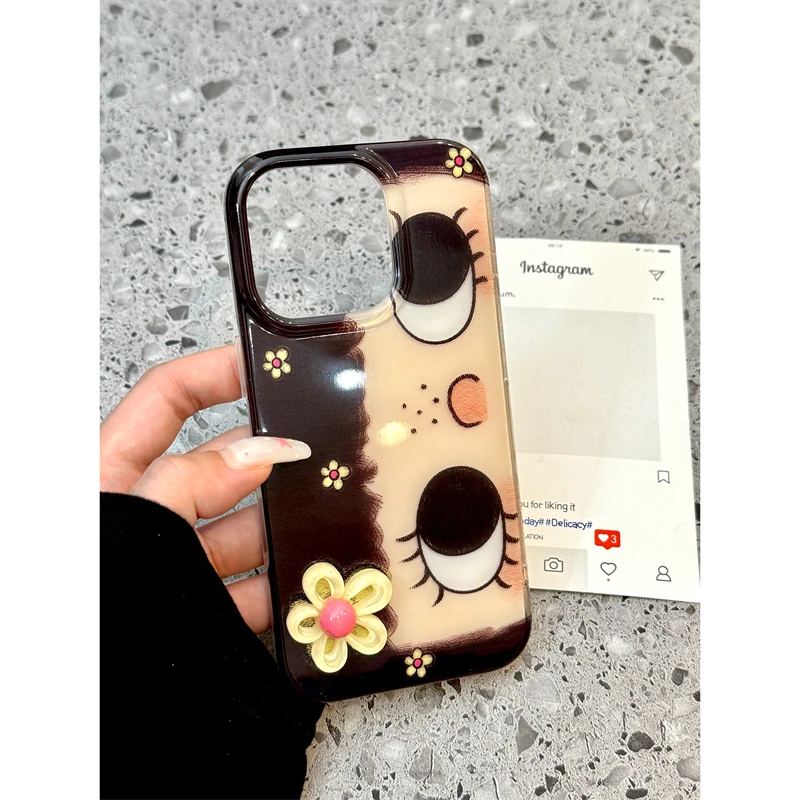 适用苹果iphone16promax大眼睛女孩15pro个性14创意13ins风手机壳