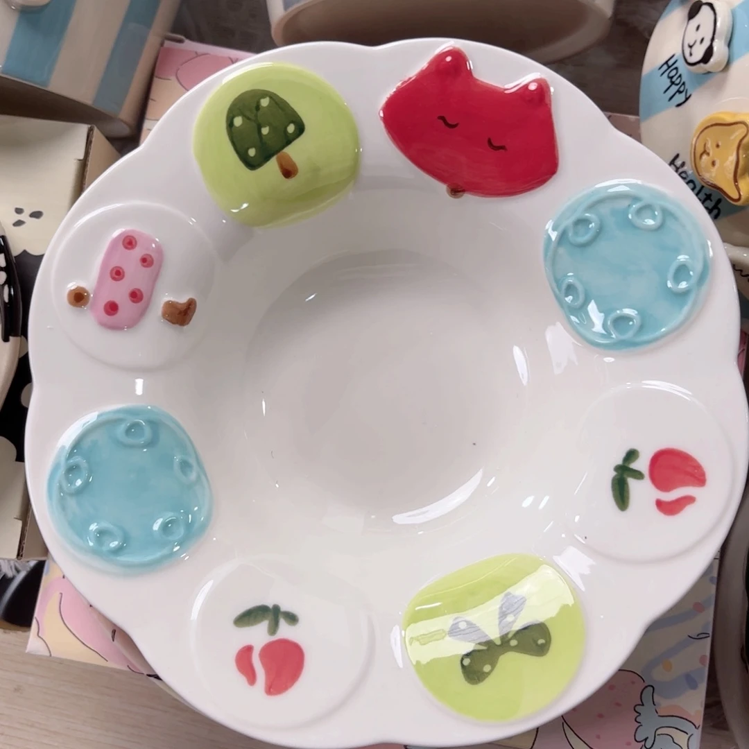 陶动物乐园草帽沙拉碗