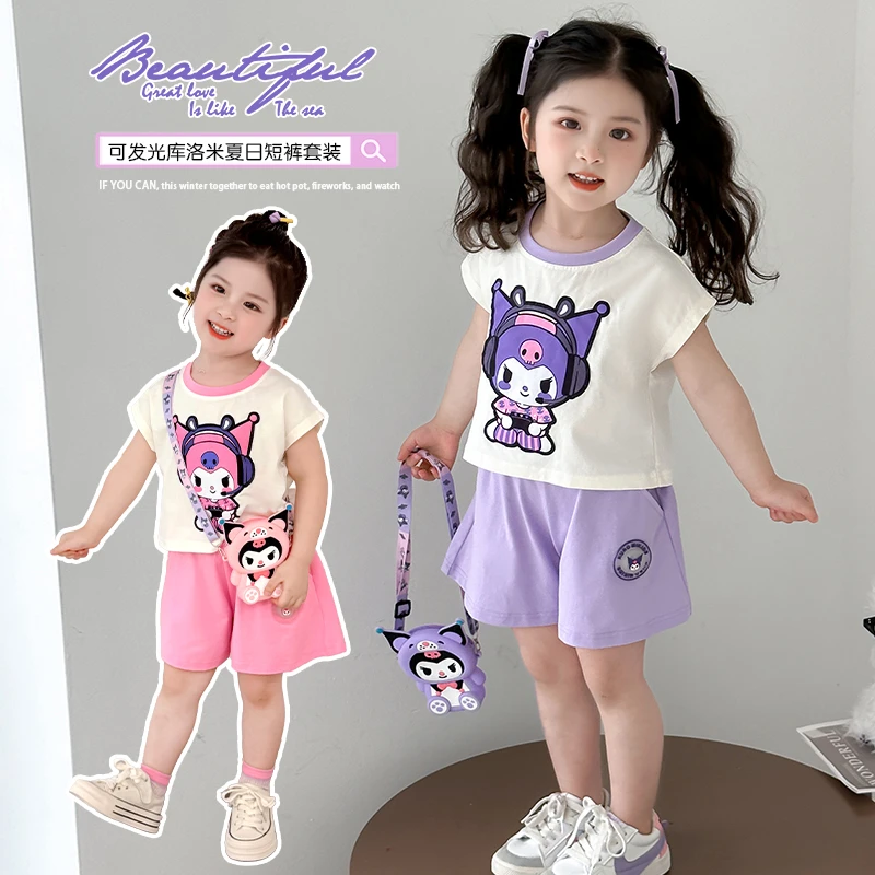 女童夏季库洛米无袖套装2025新款女宝宝洋气夏装小女孩时髦两件套