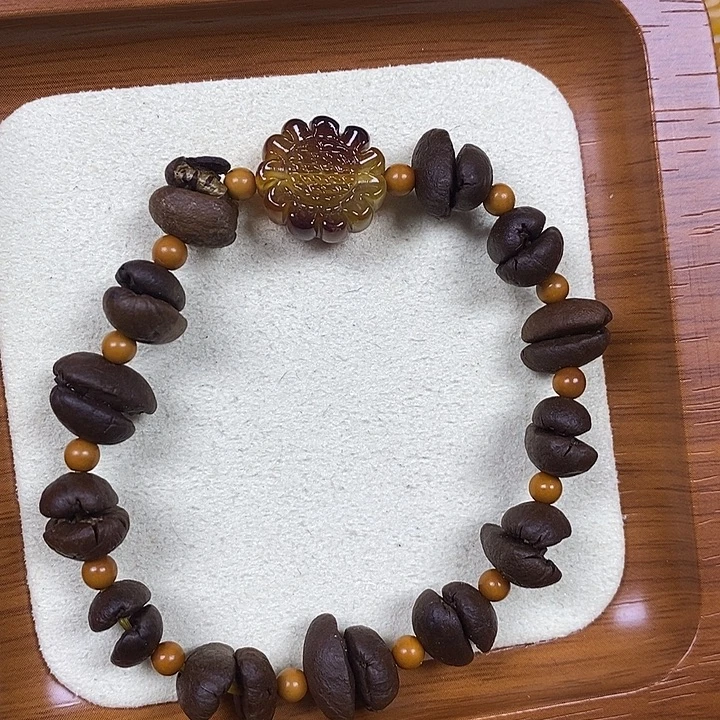 橄榄核吊坠向日葵豆子手串
