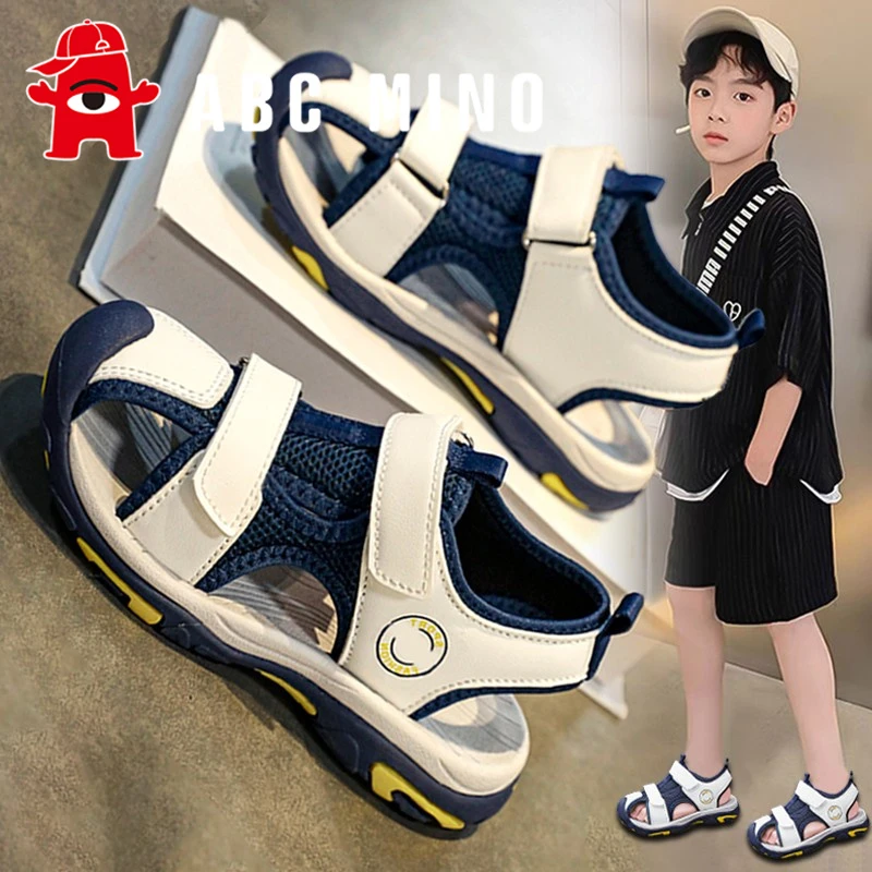 ABC MINO儿童凉鞋男童夏季大童户外涉水鞋软底防滑沙滩鞋男孩凉拖