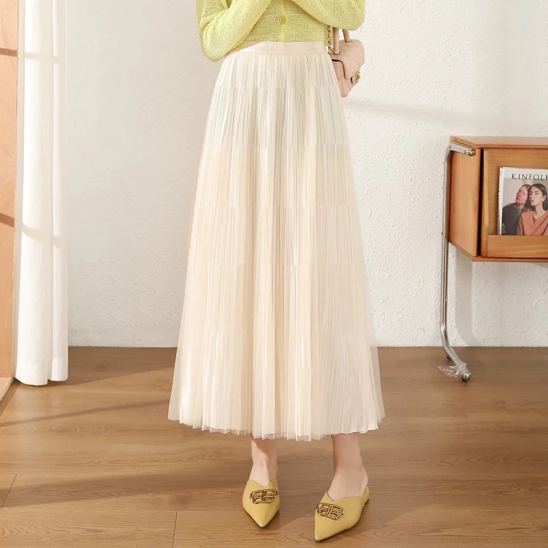 2025设计感时尚新款春夏秋百搭显瘦网纱半身裙