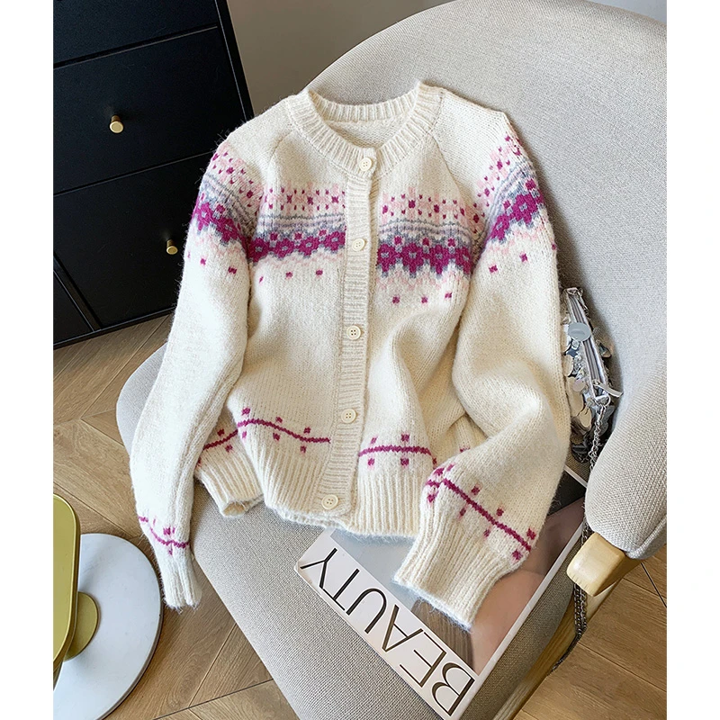 春秋2025新款宽松气质针织衫呢时尚洋气外穿休闲慵懒风加厚毛衣潮