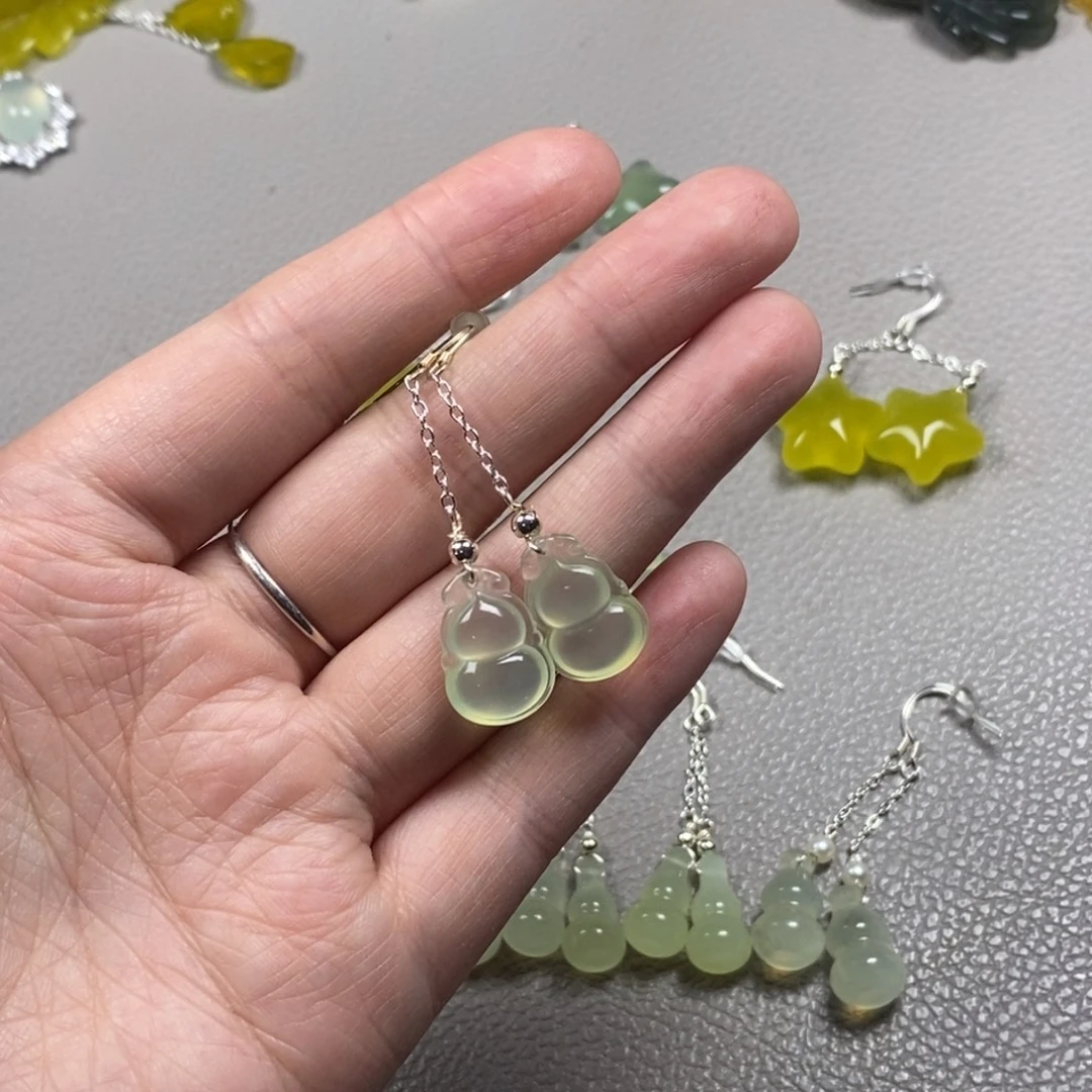 蛇纹石玉未镶嵌挂件耳饰耳环项链