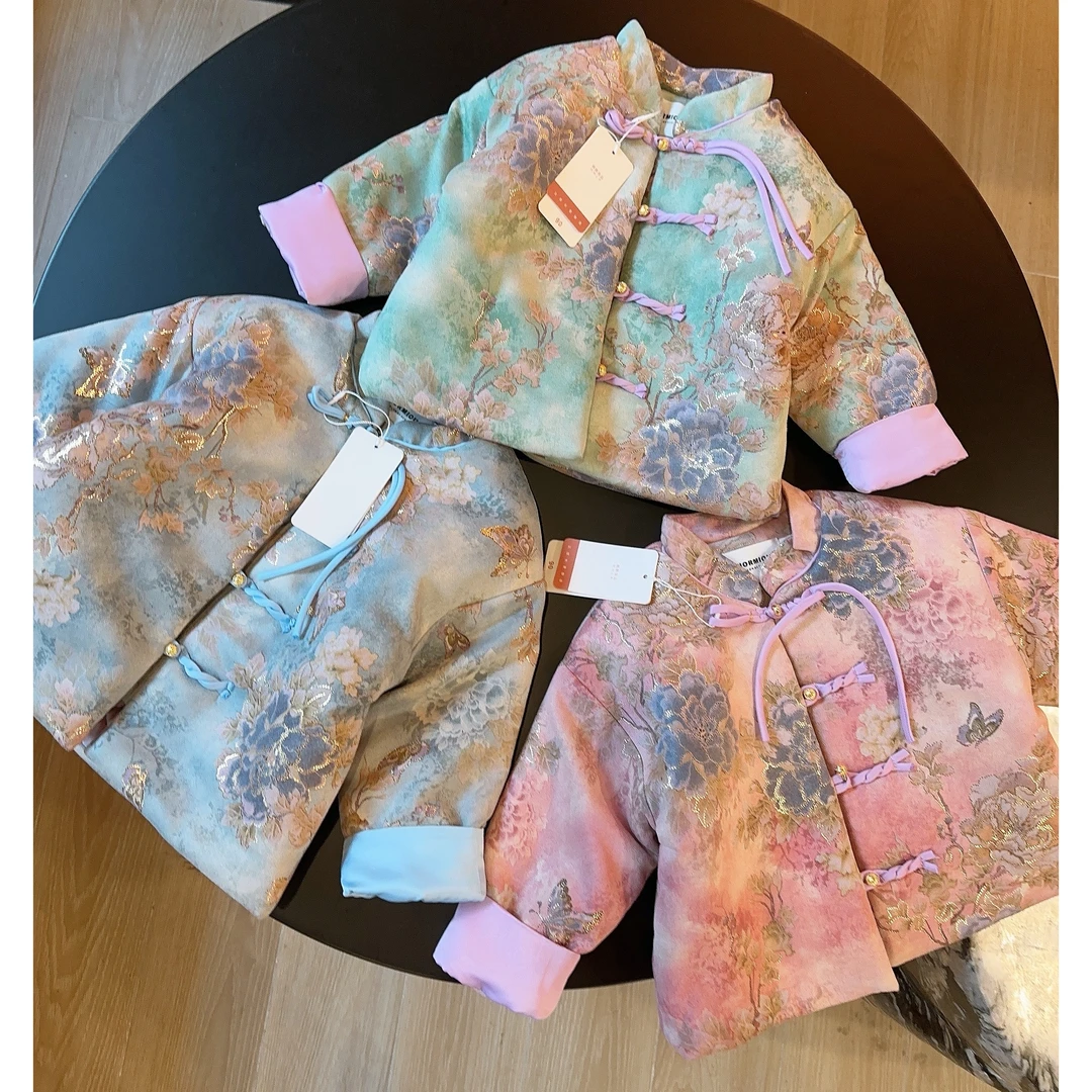 HHkids2024秋冬儿童唐装外套新中式改良宝宝外套国风上衣EWT318