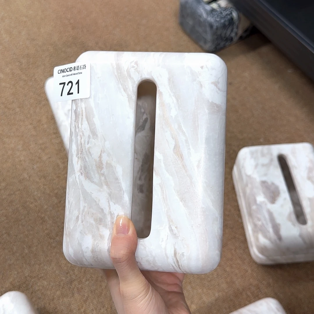 石材凤白玉面包纸巾盒721