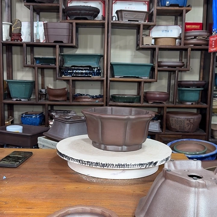 用***0紫砂花盆加奎紫砂壶为