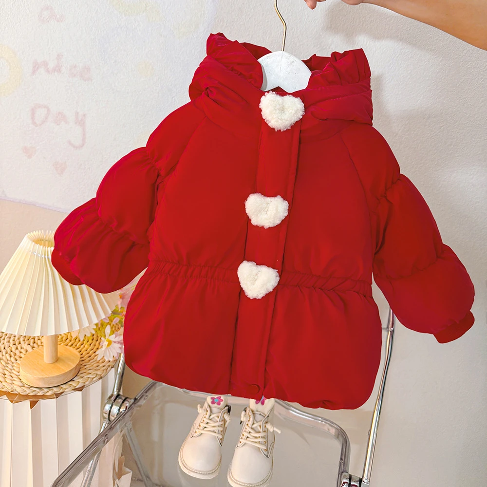 儿童加绒加厚外套2024秋冬新款女童棉袄外套加绒加厚保暖棉服新D