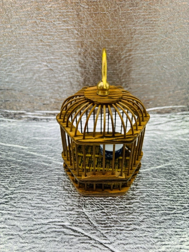 精品黄金檀木小号扎嘴笼子大号蝈蝈笼子鸣虫虫具