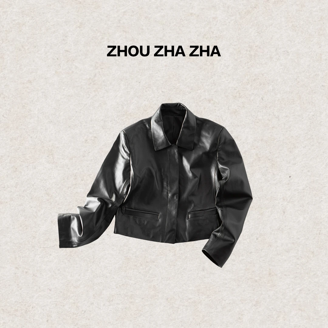 【周炸炸】全植鞣进口绵羊皮 复古港风高级感皮衣外套#531000