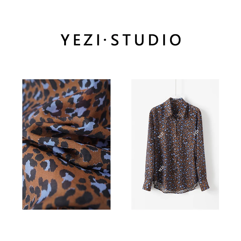 【小美豹】2025夏季潮流豹纹法式轻奢衬衫25115057