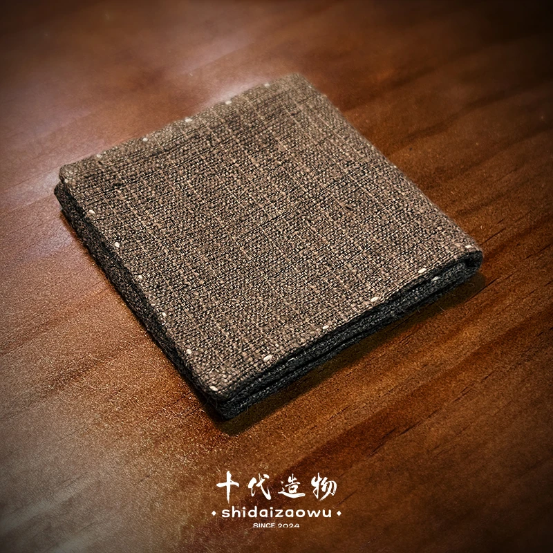 十代造物 柞蚕丝手工茶巾植物染茶巾复古诧寂风吸水巾壶垫杯垫