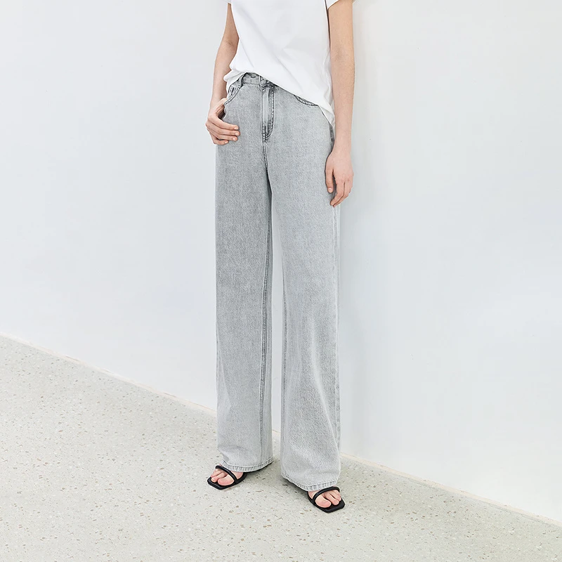 LILY2024夏新款显瘦显高提臀挺括牛仔裤124240GJ224