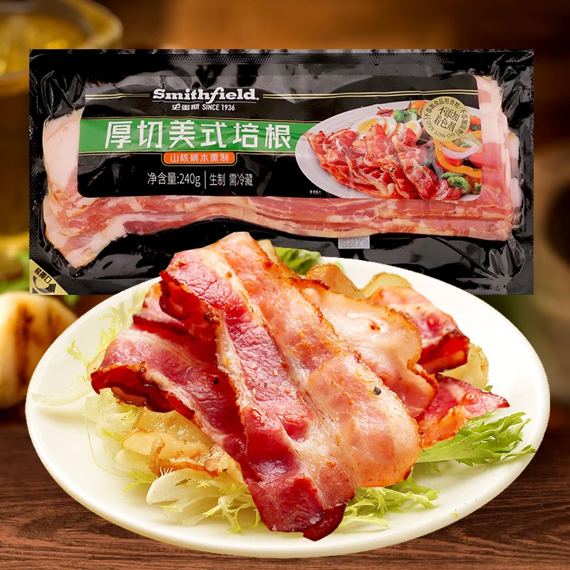 【培根+火腿】厚切美式培根240g*1+史蜜斯巴黎风味火腿60g*2
