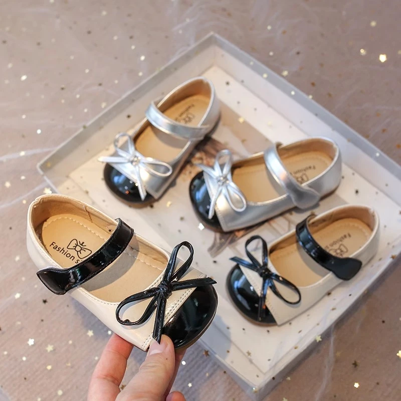 ABC女童皮鞋2025新款儿童鞋子小女孩公主鞋软底豆豆鞋宝宝单鞋潮