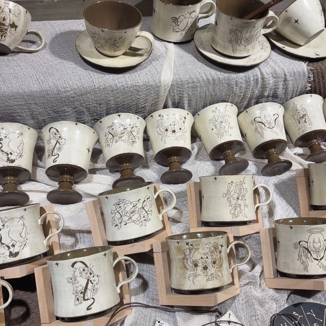 摆件陶可爱的杯杯