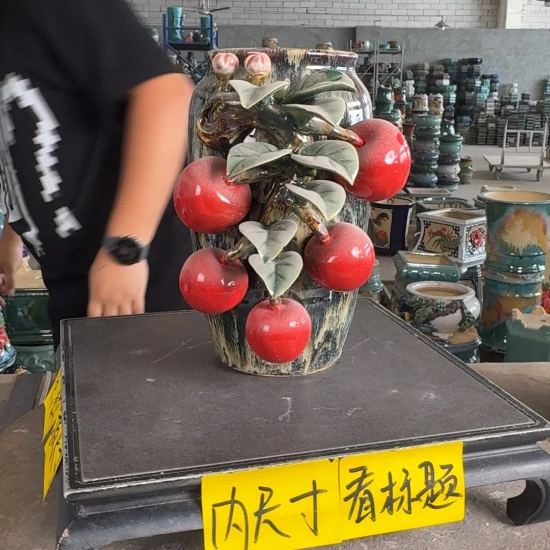 。一风堂石湾花盆 无孔花瓶 内9*22