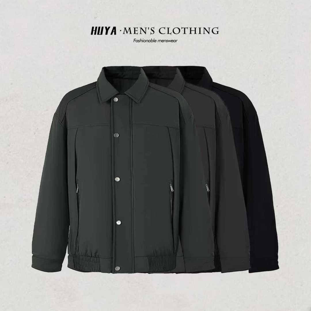 虎牙兄弟冬季复古美式工装翻领外套休闲加厚保暖纽扣棉服男 C3619