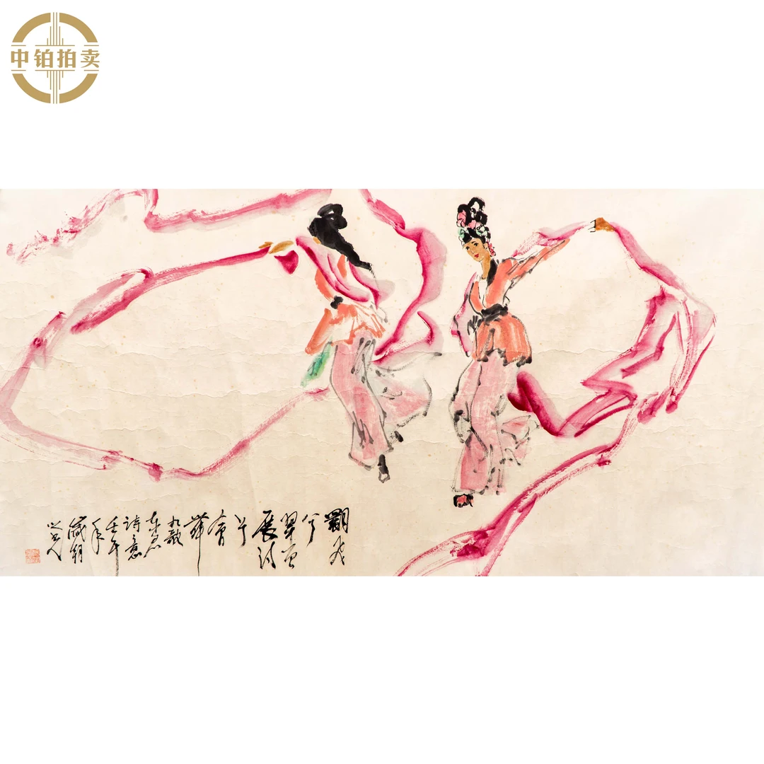 lot0727 杨之光 人物 托片 68cm*136cm 约8.3平尺