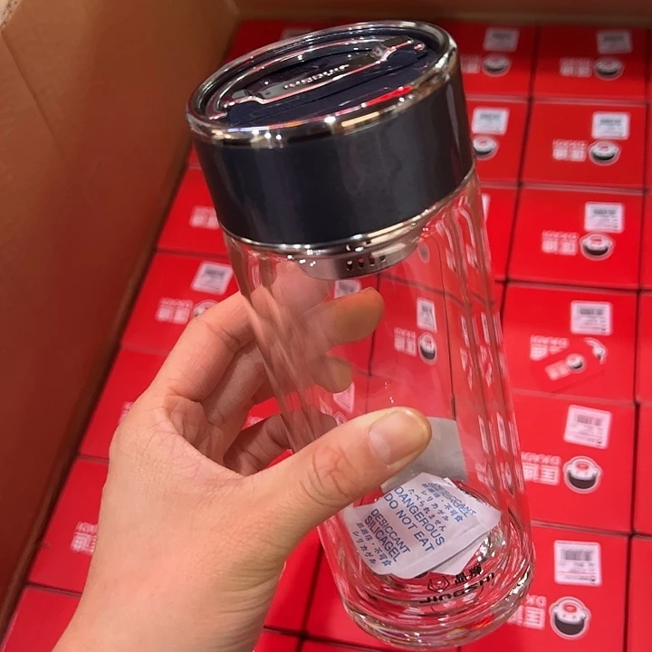 晶双层玻璃杯340340玻璃杯紫罗兰色