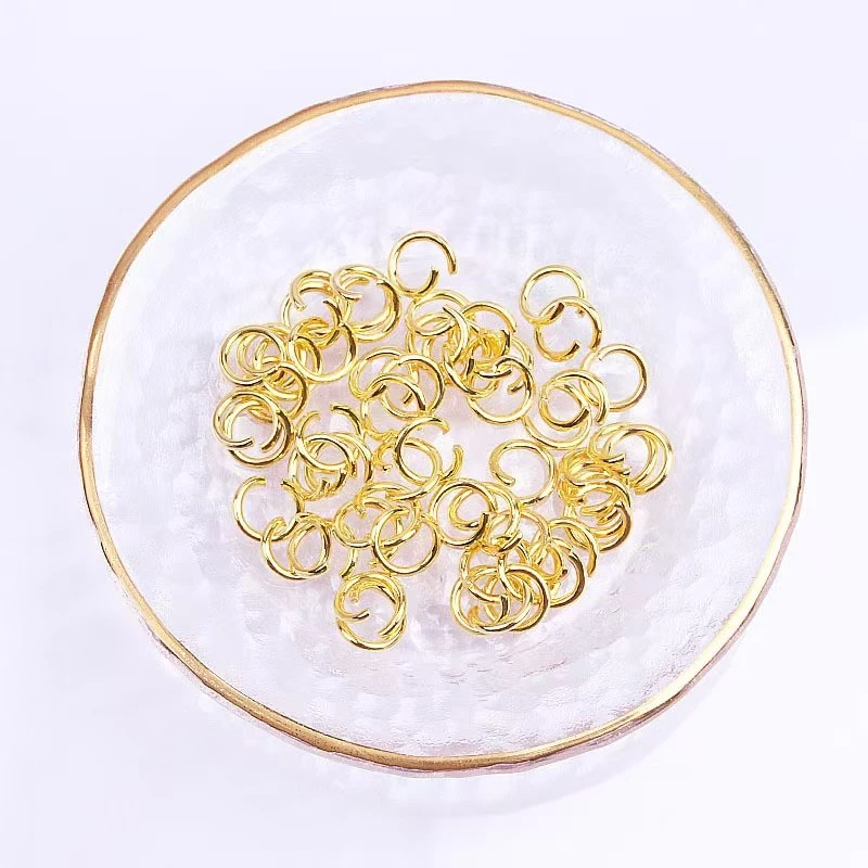 《燕子家》0.7*4mm开口铁圈圆圈手工连接圈金色/银色/白K色/枪黑古