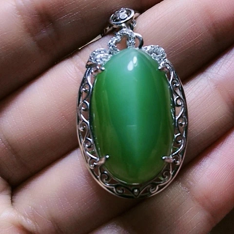 和田玉戒指银S925镶嵌