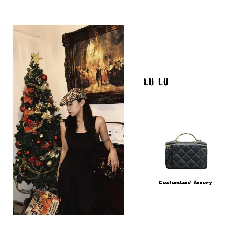 时尚百搭真皮钻 盒子 女包 CZH CHZ 钻 黑色
