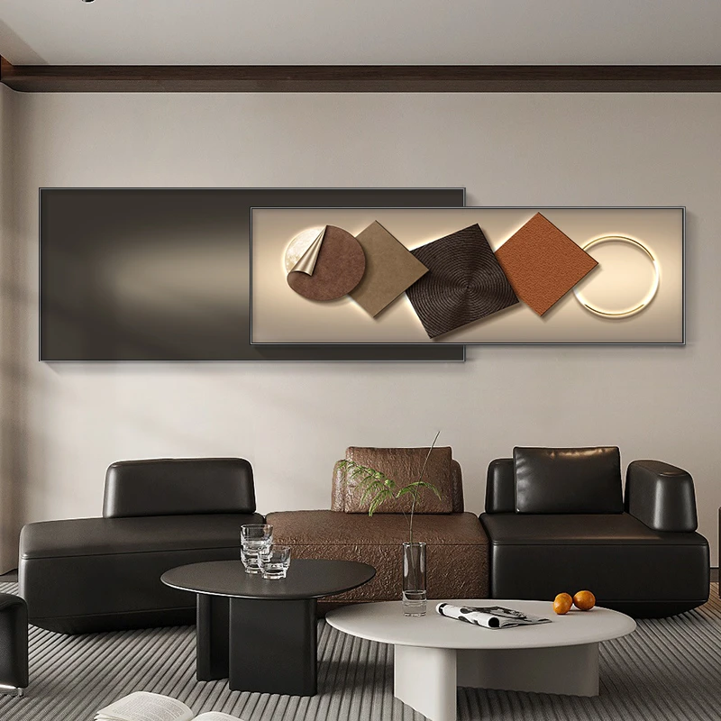 【石】简约黑白客厅装饰画抽象沙发背景墙挂画大气卧室床头叠加壁画