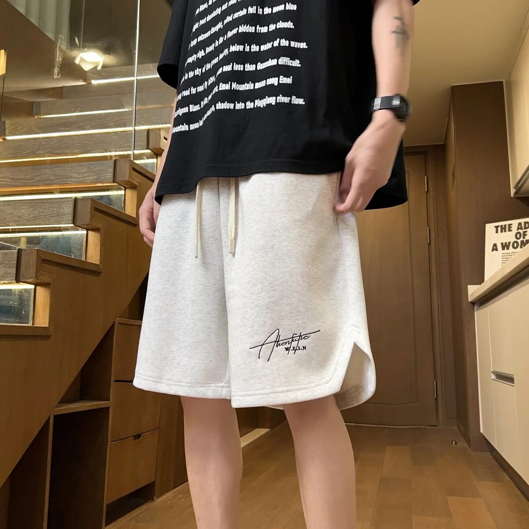@MXD 重磅300g简约侧边开叉运动休闲短裤男夏潮流宽松大码五分裤