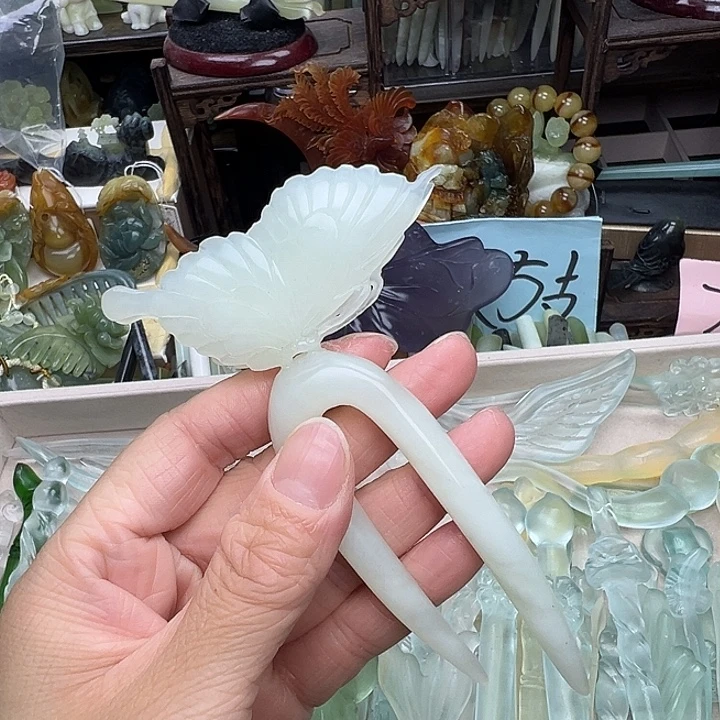 蛇纹石玉未镶嵌发饰