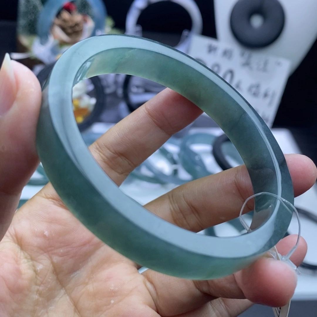 成***型定制翡翠未镶嵌成品定制冰胶绿宽方60