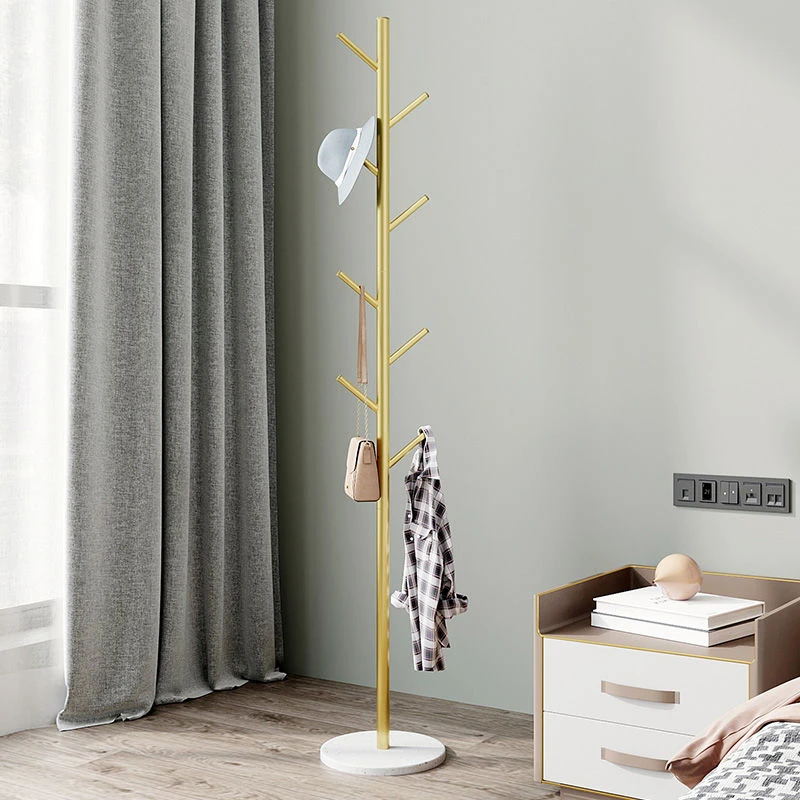 大理石落地挂衣架卧室衣架客厅铁艺简易立式挂包架家用简易架子