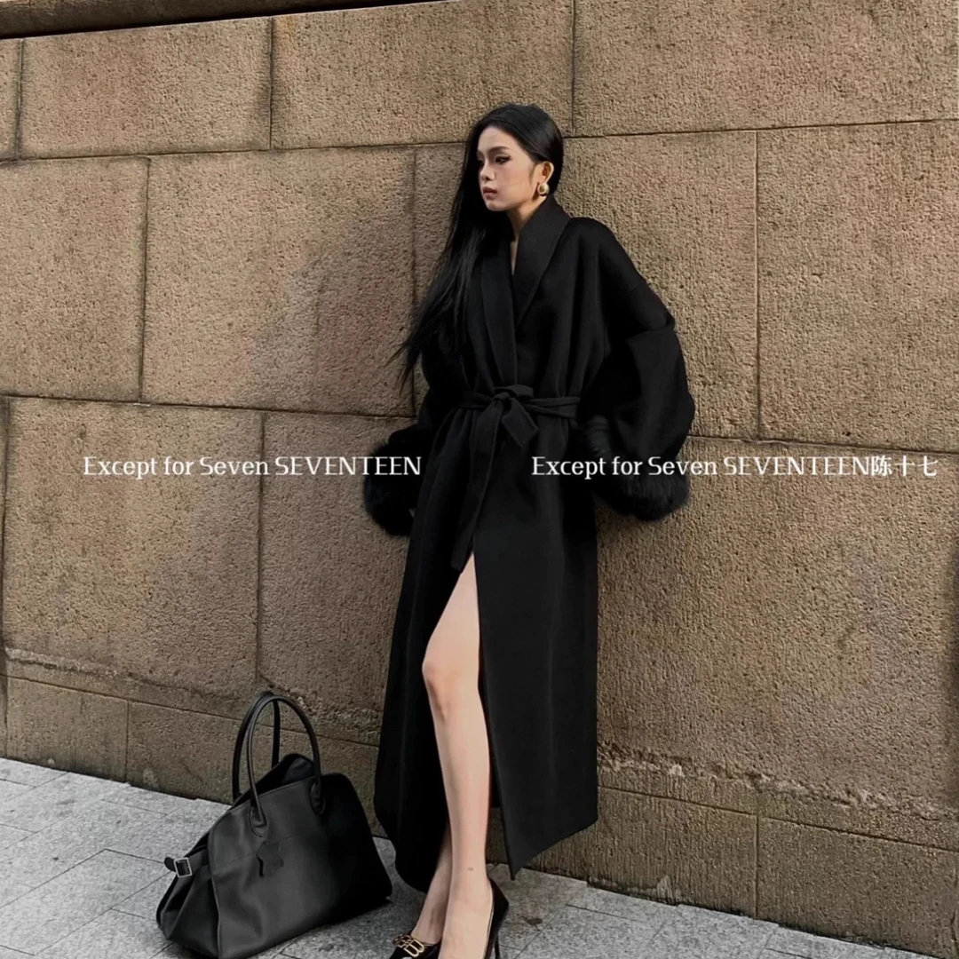 大码【摩洛哥大衣】冬季夹棉长款毛呢大衣