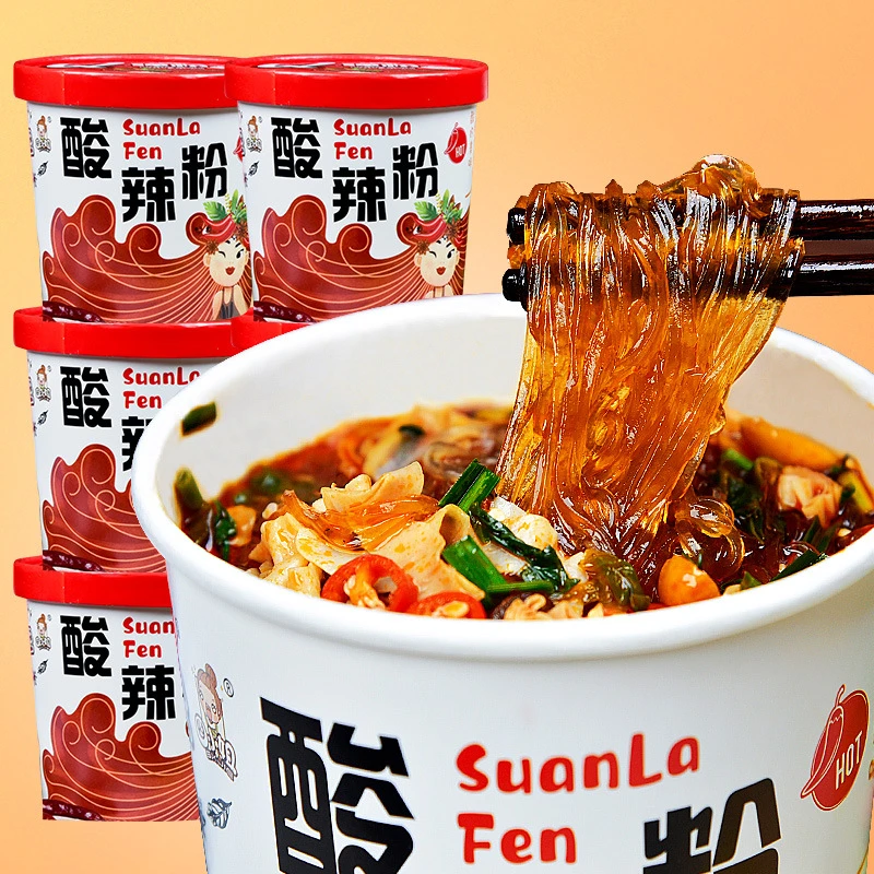 四小姐酸辣粉整箱6桶重庆红薯粉方便速食品