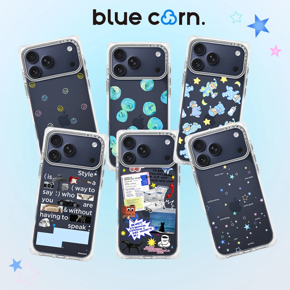 蓝色苞米 深蓝色原创款牛奶布丁适用于iPhone17/16/Pro/Max手机壳