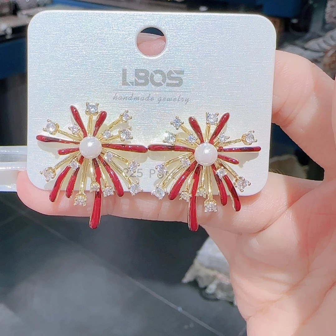 锆石铜合金925银耳环