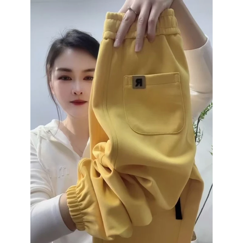 小个子春秋季女九分裤显瘦休闲裤洋气束脚高腰哈伦裤2025韩版纯色