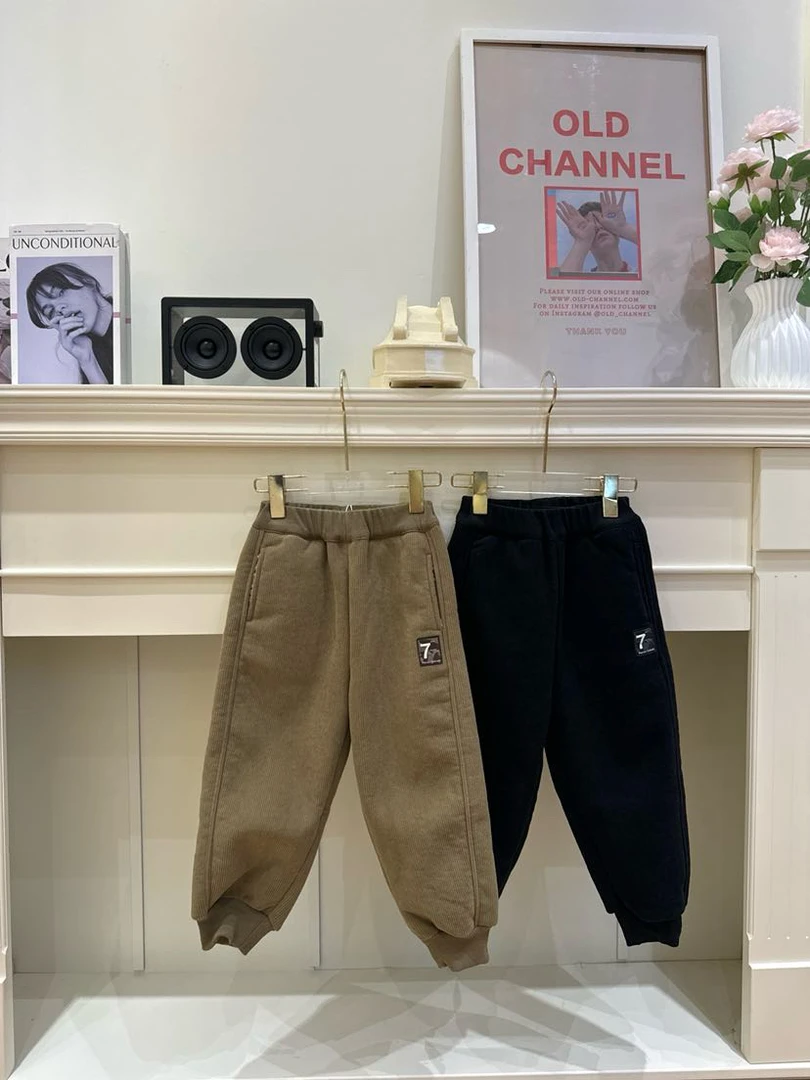 44m84573大童一体绒休闲裤