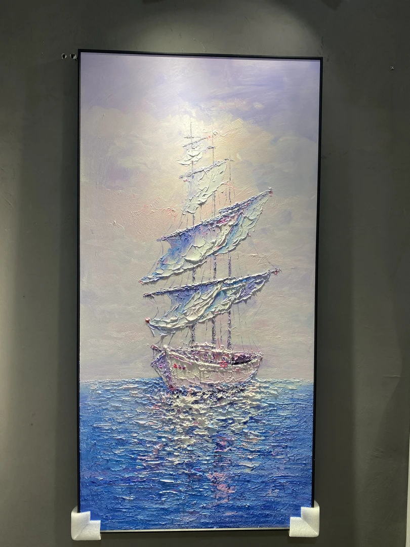 【海景一帆风顺】纯手绘油简约轻奢系列挂画