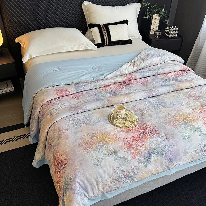 【春秋被-繁花香榭-蓝-200】限定款柔暖之旅系列美学被