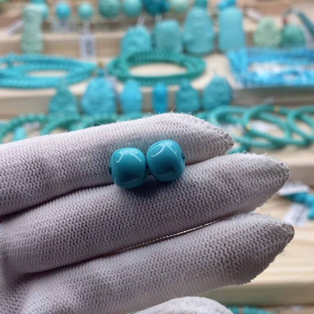 绿松石珠宝奇石未镶嵌10m