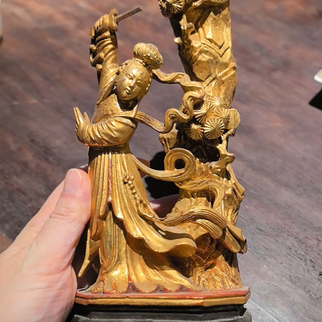 香榧木穆桂英摆件