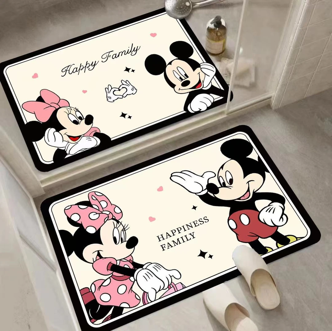 两件套装  40*60厘米硅藻泥新款卡通可爱吸水吸油浴室厕所地垫